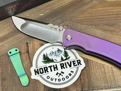 Chaves Redencion Street Semi-Custom Titanium Drop Point Knife "Purple Monster" - NORTH RIVER OUTDOORS