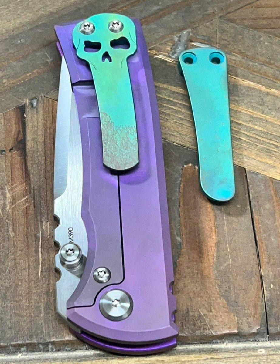 Chaves Redencion Street Semi-Custom Titanium Drop Point Knife "Purple Monster" - NORTH RIVER OUTDOORS