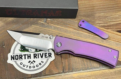Chaves Redencion Street Semi-Custom Titanium Tanto Knife "BlueBerry" - NORTH RIVER OUTDOORS