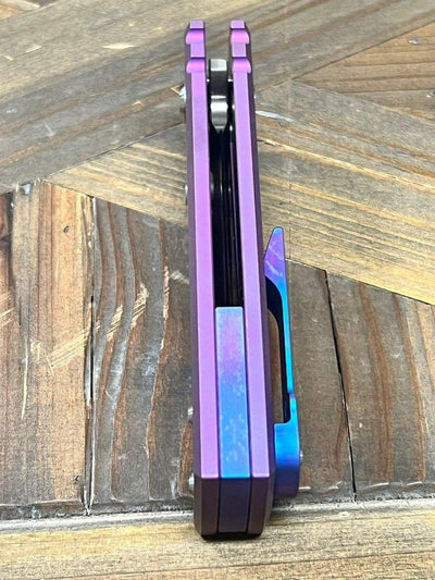 Chaves Redencion Street Semi-Custom Titanium Tanto Knife "BlueBerry" - NORTH RIVER OUTDOORS