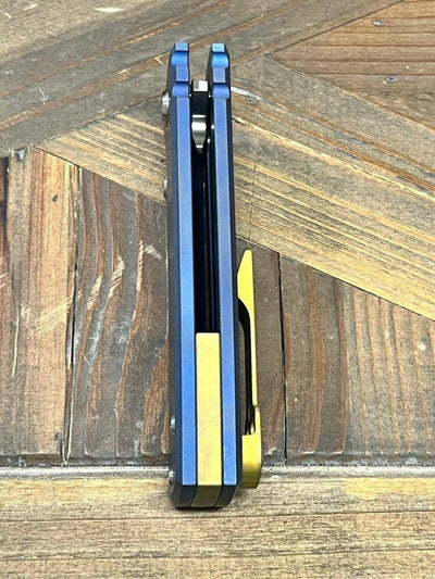 Chaves Street Semi-Custom Titanium Tanto Knife "Blue & Gold" - NORTH RIVER OUTDOORS