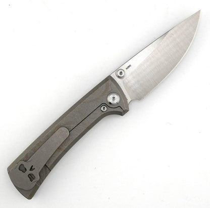 Custom Chaves Knives RCK9 Frame Lock Knife Titanium w/Paisley Engraving (3.25" Satin M390) - NORTH RIVER OUTDOORS