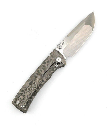 Custom Chaves Redencion Street Floral Titanium Drop Point Knife (3.25" Satin) (Engraved) - NORTH RIVER OUTDOORS