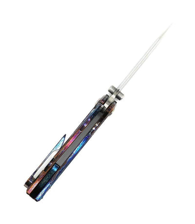 Custom Chaves Redencion Street Titanium Drop-Point Knife "LightningStrike" - NORTH RIVER OUTDOORS