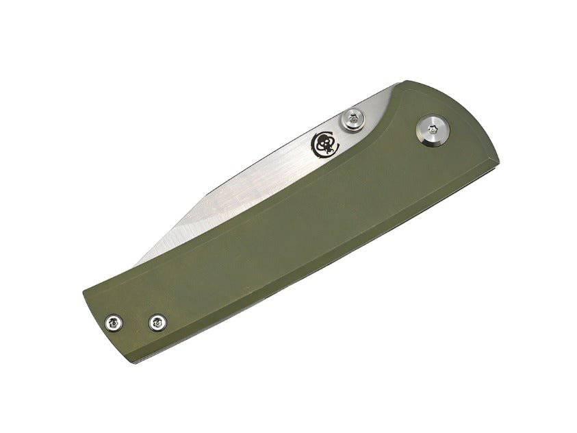 Custom Chaves Scapegoat Street Frame Lock Folding Knife Smooth Ti Handles (3.50" Bohler M390) ST/SG/SWTI/BF (OD Green Anodization) - NORTH RIVER OUTDOORS