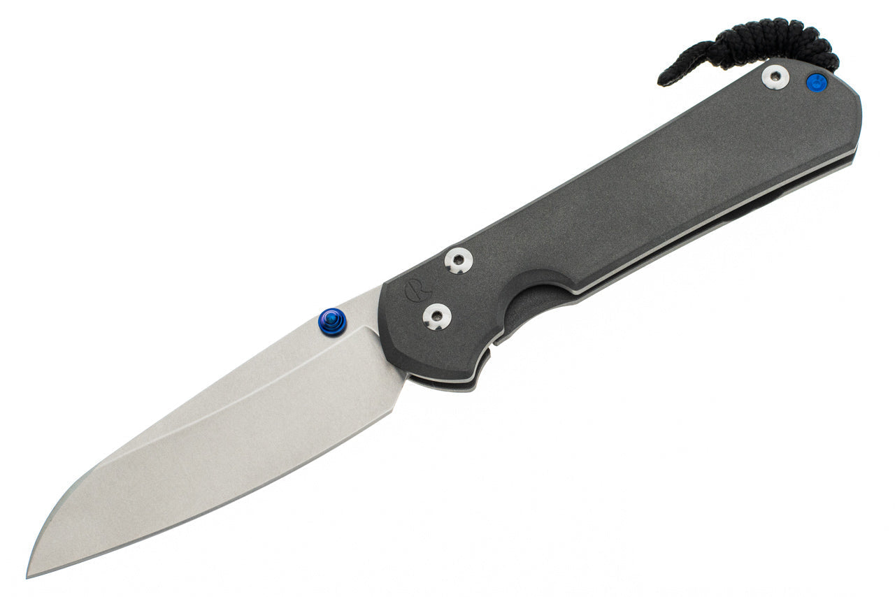Chris Reeve Large Sebenza 31 Folding Knife 3.61" MagnaCut Stonewashed Insingo Blade Sandblasted Titanium Handles