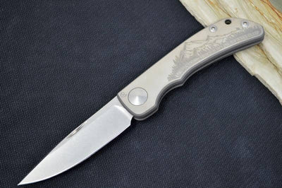 Chris Reeve Custom Impinda Blade Show Knife Titanium “The Climb” - NORTH RIVER OUTDOORS