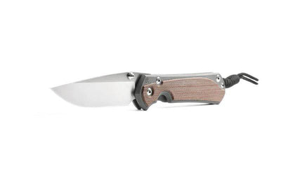 Chris Reeve Large Sebenza 31 Folding Knife 3.61" MagnaCut Blade, Sandblasted Titanium Handles with Natural Canvas Micarta Inlays - NORTH RIVER OUTDOORS
