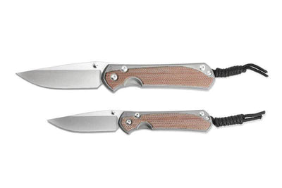 Chris Reeve Large Sebenza 31 Folding Knife 3.61" MagnaCut Blade, Sandblasted Titanium Handles with Natural Canvas Micarta Inlays - NORTH RIVER OUTDOORS