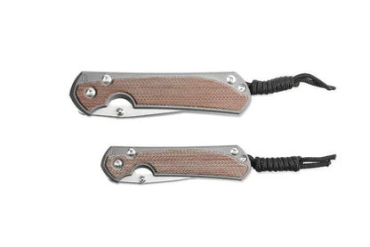 Chris Reeve Large Sebenza 31 Folding Knife 3.61" MagnaCut Blade, Sandblasted Titanium Handles with Natural Canvas Micarta Inlays - NORTH RIVER OUTDOORS