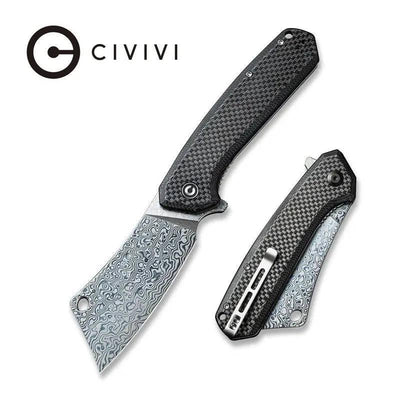 Civivi Mastodon Liner Lock Black G-10 / CF (3.8" Damascus) C2012DS-1 - NORTH RIVER OUTDOORS