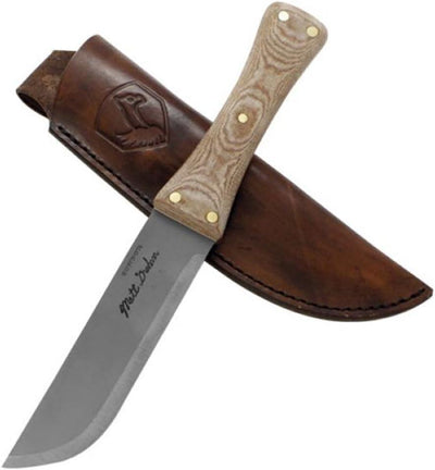 Condor Primitive Camp Knife 5.875" Carbon Steel Blade, Micarta Handles Leather Sheath - NORTH RIVER OUTDOORS