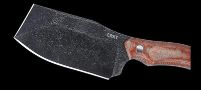 CRKT 2014 Razel Nax Fixed Blade Knife 4.29" 1075 Black Hammered Finish Chisel Blade, Brown Resin Infused Fiber Handles - NORTH RIVER OUTDOORS