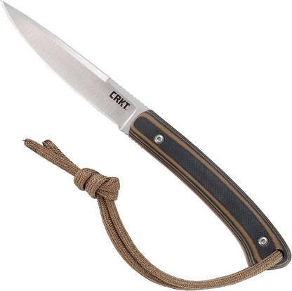 CRKT 2382 Biwa Fixed Blade Neck Knife 3.018" Satin Drop Point G10 Handles Sheath - NORTH RIVER OUTDOORS