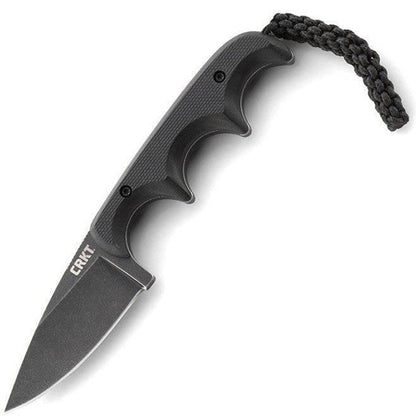 CRKT 2384K Folts Minimalist Fixed Blade Neck Knife 2.16" Black Stonewashed Drop Point Blade G10 Handles - NORTH RIVER OUTDOORS