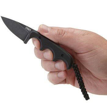 CRKT 2384K Folts Minimalist Fixed Blade Neck Knife 2.16" Black Stonewashed Drop Point Blade G10 Handles - NORTH RIVER OUTDOORS