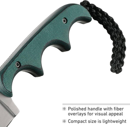 CRKT 2394 Folts Minimalist Katana Fixed Blade Neck Knife 3.56" Plain Blade Green Resin Fiber Handles - NORTH RIVER OUTDOORS