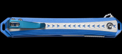 CRKT 6710 Stickler Assisted Flipper Knife 3.38" Sandvik 12C27, Blue & Silver - NORTH RIVER OUTDOORS