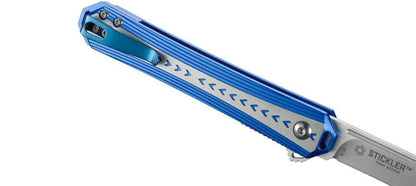 CRKT 6710 Stickler Assisted Flipper Knife 3.38" Sandvik 12C27, Blue & Silver - NORTH RIVER OUTDOORS