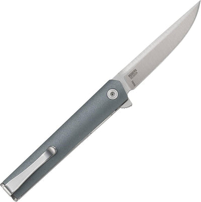 CRKT 7095 CEO Compact Gentleman's Flipper Knife 2.61" Satin Clip Point Blade Blue Handle - NORTH RIVER OUTDOORS