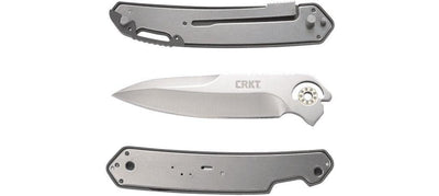 CRKT Bona Fide Linerlock Silver D2 Field Strip Folding Knife - NORTH RIVER OUTDOORS