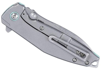 CRKT Ibis 2560 Knife Stonewash 14C28N Drop Point Blue G10 Stonewash Titanium Flipper - NORTH RIVER OUTDOORS