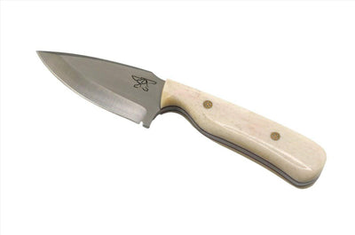 CUR Custom Shrike EDC Fixed Blade Knife 3.25" Oiled Camel Bone Dark Liners Mosaic Pins - NORTH RIVER OUTDOORS
