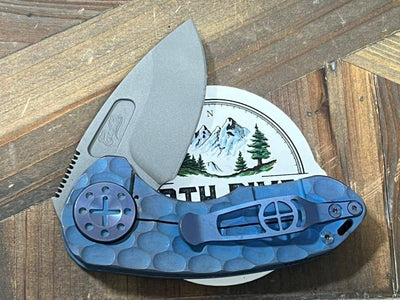 Curtiss F3 Compact Slicer Flipper PM-Mill Handles SW MagnaCut Blasted Ti Blue (USA) - NORTH RIVER OUTDOORS