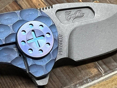 Curtiss F3 Compact Slicer Flipper PM-Mill Handles SW MagnaCut Blasted Ti Blue (USA) - NORTH RIVER OUTDOORS