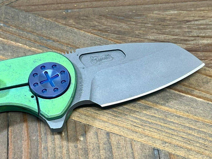 Curtiss F3 Compact Wharny Flipper Titanium Handles SW MagnaCut Blasted Blue (USA) - NORTH RIVER OUTDOORS