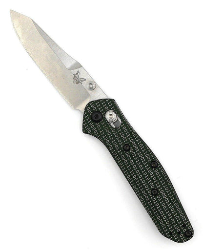 Custom Engraved Benchmade 945 Mini Osborne Folding Knife 2.92" S30V Satin Plain Blade, Green - NORTH RIVER OUTDOORS