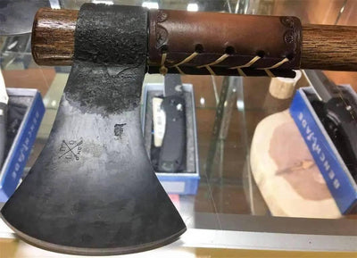 Throwing Tomahawk (Brass Inlay) with Leather Collar - NORTH RIVER OUTDOORS