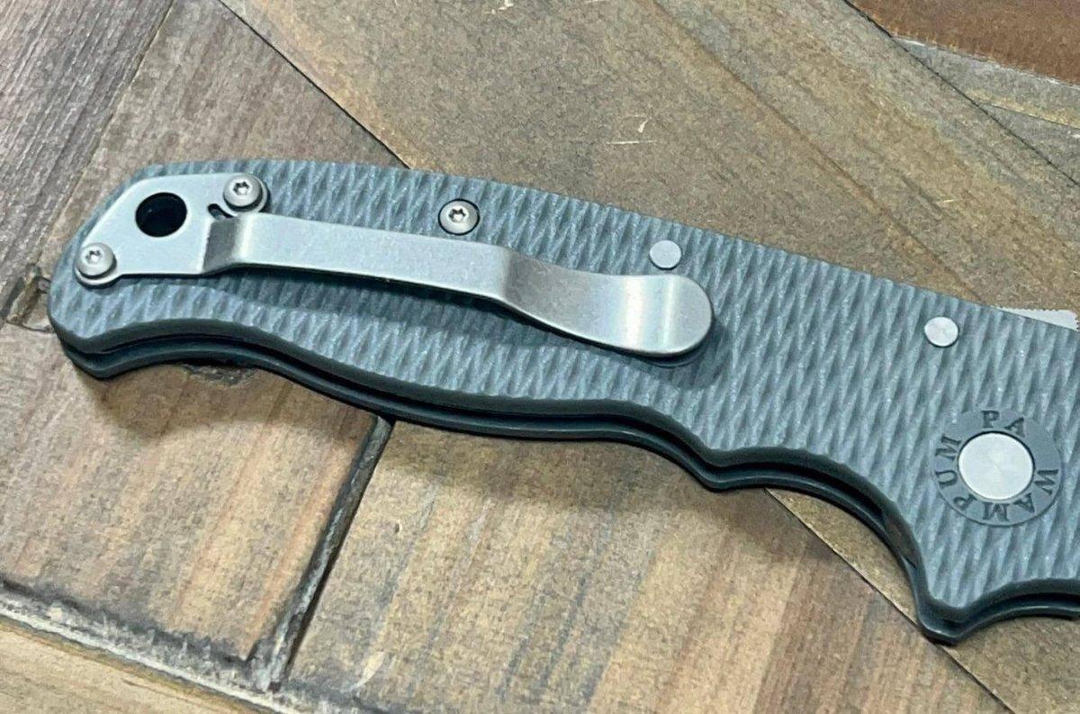 Demko AD 20.5 Shark Lock 20F2102 Grey Folding Knife AUS-10A Clip Point - NORTH RIVER OUTDOORS