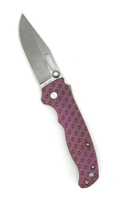 Demko Custom AD20.5 Shark Lock Folding Knife 3" S35VN Clip Point Titanium Pink Handles - NORTH RIVER OUTDOORS