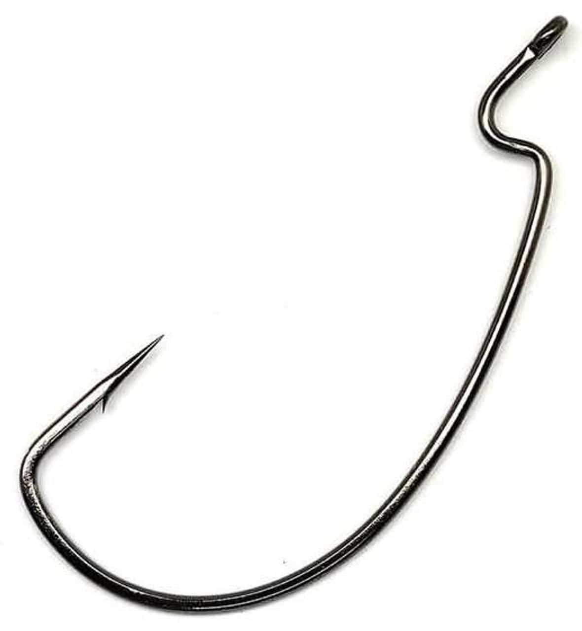 Gamakatsu 58412 Worm Hook, Offset Shank, Extra Wide Gap 2/0 6 Pack ...