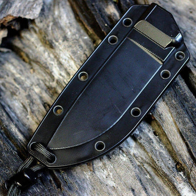 ESEE 4P-B Black Blade Plain Edge, Micarta Handle Black Sheath Clip Plate - NORTH RIVER OUTDOORS
