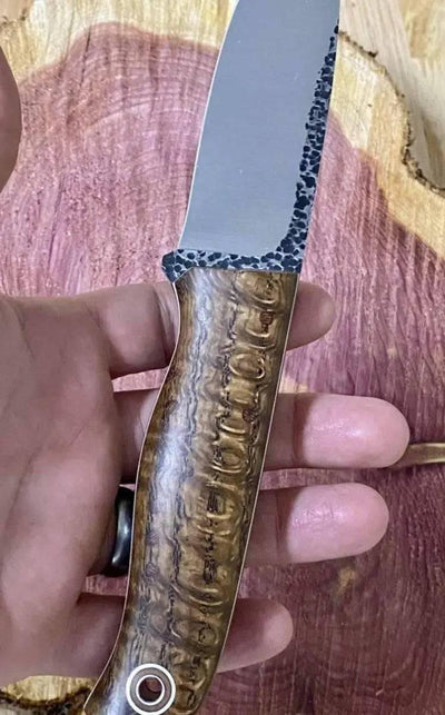 Fiddleback Forge Bushcrafter 4" Blade w/ Curly Ash Handles - NORTH RIVER OUTDOORS