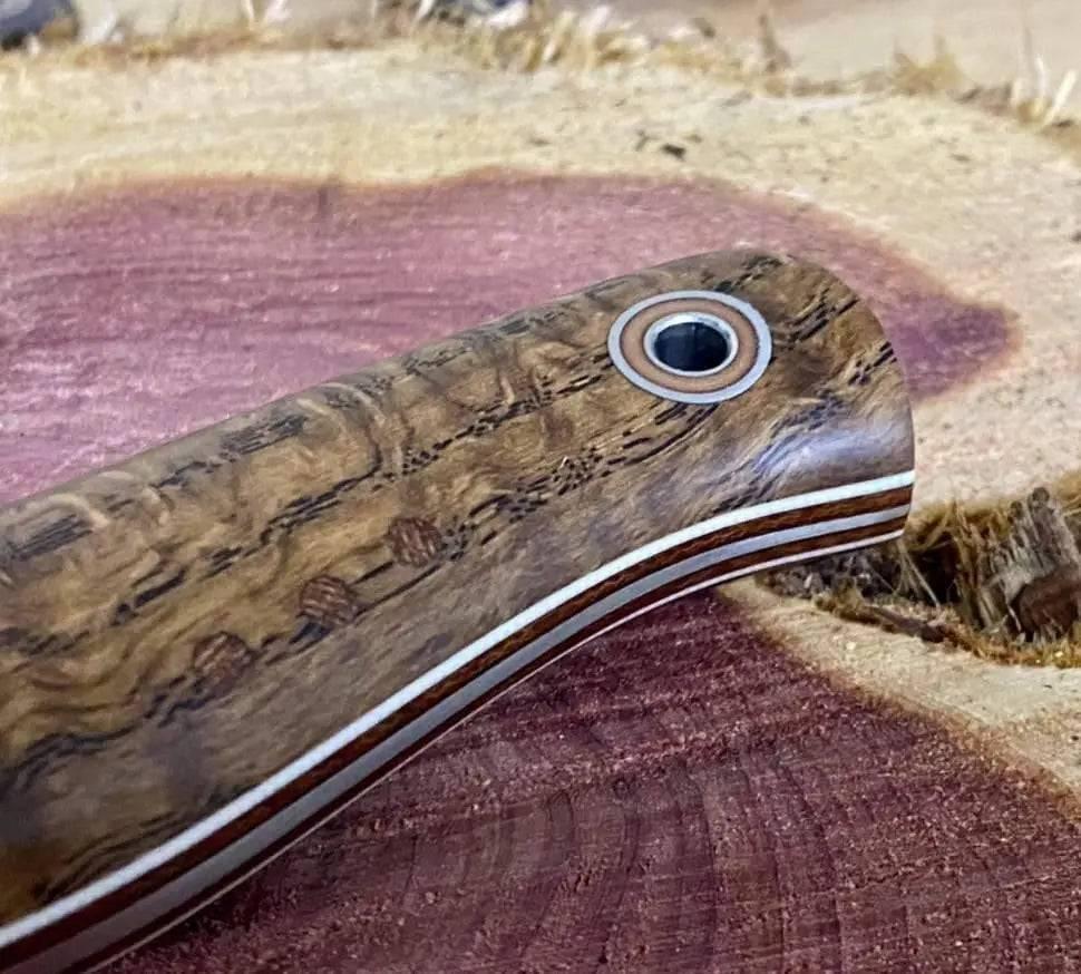 Fiddleback Forge Bushcrafter 4" Blade w/ Curly Ash Handles - NORTH RIVER OUTDOORS