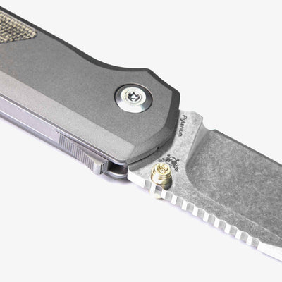 Flytanium Arcade Gunmetal Micarta Knife (Taiwan) - NORTH RIVER OUTDOORS