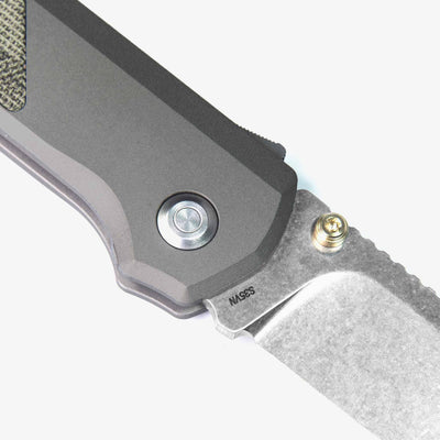 Flytanium Arcade Gunmetal Micarta Knife (Taiwan) - NORTH RIVER OUTDOORS