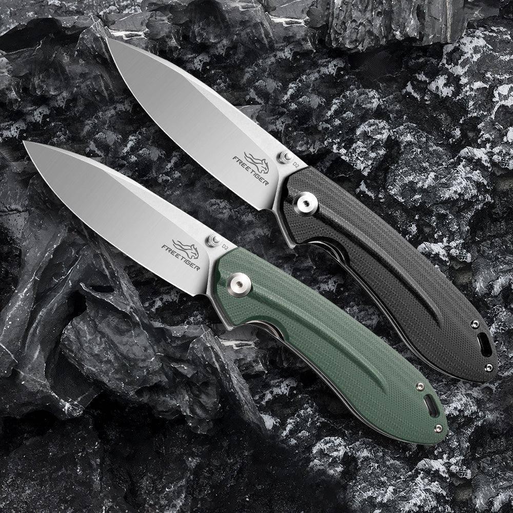 FreeTiger FT41 D2 G10 Flipper Ball Bearing Folding Pocket Knife - NORTH RIVER OUTDOORS