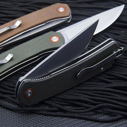 FreeTiger FT956 Flipper Folding Pocket Knife 3.346” D2 Blade Flax Fiber Handle - NORTH RIVER OUTDOORS