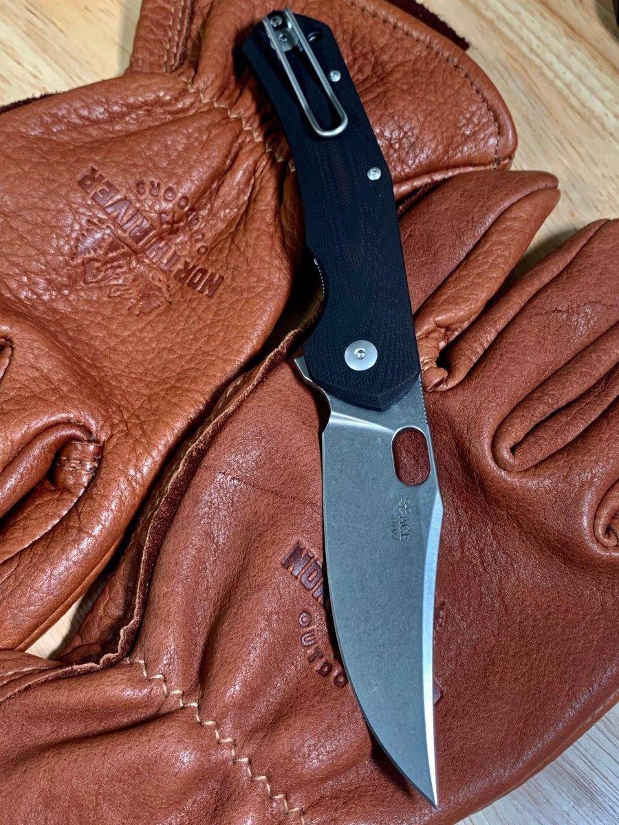 Custom GiantMouse ACE Jutland Black G10 Folding Knife (Italy