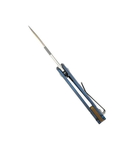 Custom GiantMouse ACE Riv Ti Framelock Blue Titanium Folding Knife - NORTH RIVER OUTDOORS