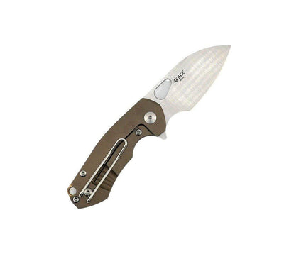 Custom GiantMouse ACE Riv Ti Framelock Brown Titanium Folding Knife - NORTH RIVER OUTDOORS