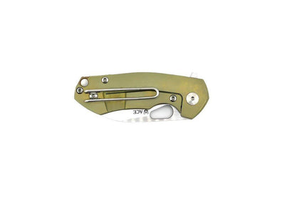 Custom GiantMouse ACE Riv Ti Framelock OD Green Titanium Folding Knife - NORTH RIVER OUTDOORS