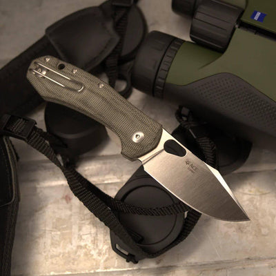 GiantMouse ACE Atelier Folding Knife 2.875" Elmax Satin Green Micarta Handles (Italy) - NORTH RIVER OUTDOORS