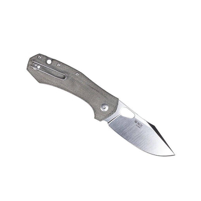 GiantMouse ACE Atelier Folding Knife 2.875" Elmax Satin Green Micarta Handles (Italy) - NORTH RIVER OUTDOORS