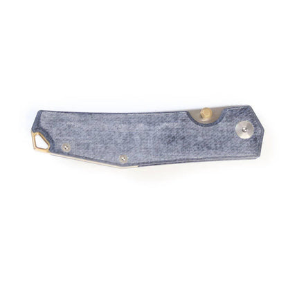 GiantMouse ACE Clyde	Denim Micarta Brass Backspacer Folding Knife - NORTH RIVER OUTDOORS