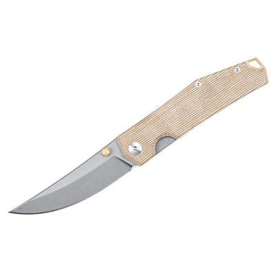 GiantMouse ACE Clyde	Natural Canvas Brass Folding Knife - NORTH RIVER OUTDOORS